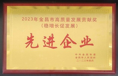 2023年金昌市高質(zhì)量發(fā)展貢獻獎先進企業(yè)